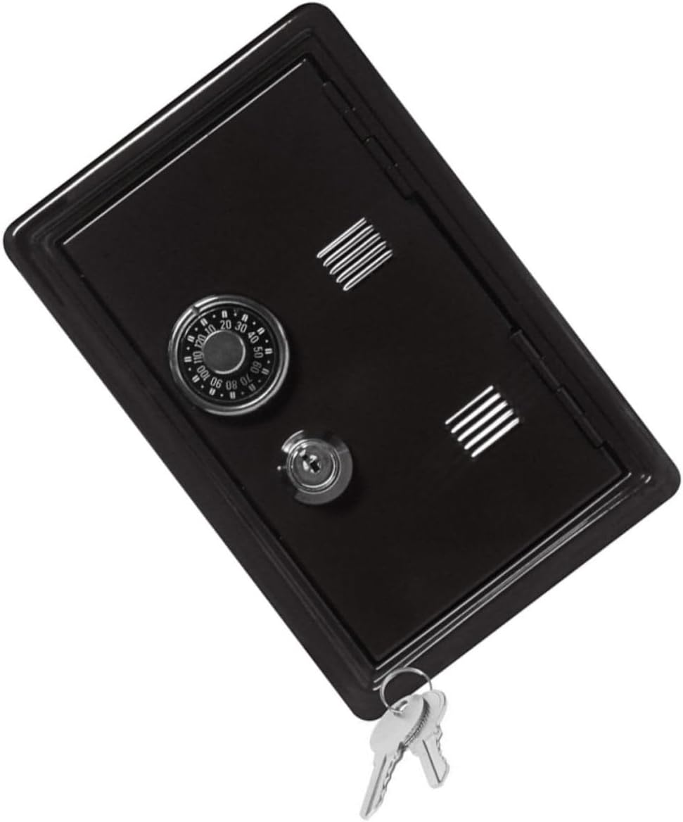 Veemoon Versatile Money Box Iron Money Strongbox Desktop Container Lock Boxes for Personal Items