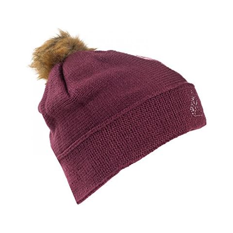 HORZE Gorro de Punto con Detalles de Cristal y Pelo Sintético Cover