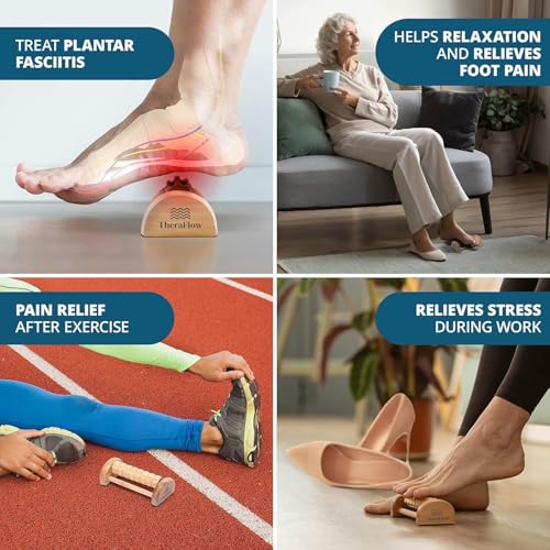 Image of TheraFlow Compact Foot Roller for Plantar Fasciitis Relief | Relaxing Gifts for Mom and Dad - Portable, Small Tool for Deep Tissue Massage and Neuropathy | Travel Size Feet Massager for Relaxation