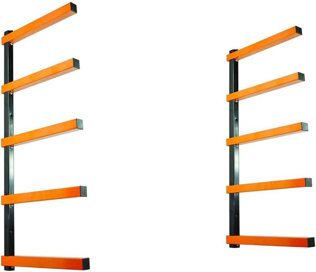 KASTFORCE KF1005 Lumber Storage Rack 5-Level System 110lbs (50kg) per Level Lumber Rack Wood Rack Workshop Rack with Durable Sheet Metal Screws