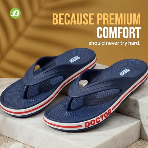 Image of DOCTOR EXTRA SOFT Men's Classic & Premium Casual Flip Flops with Soft Acupressure for Adult | Comfortable & LightWeight| Stylish & Anti-Skid |Waterproof Everyday Cushion Slippers for Gents /Boys D-553