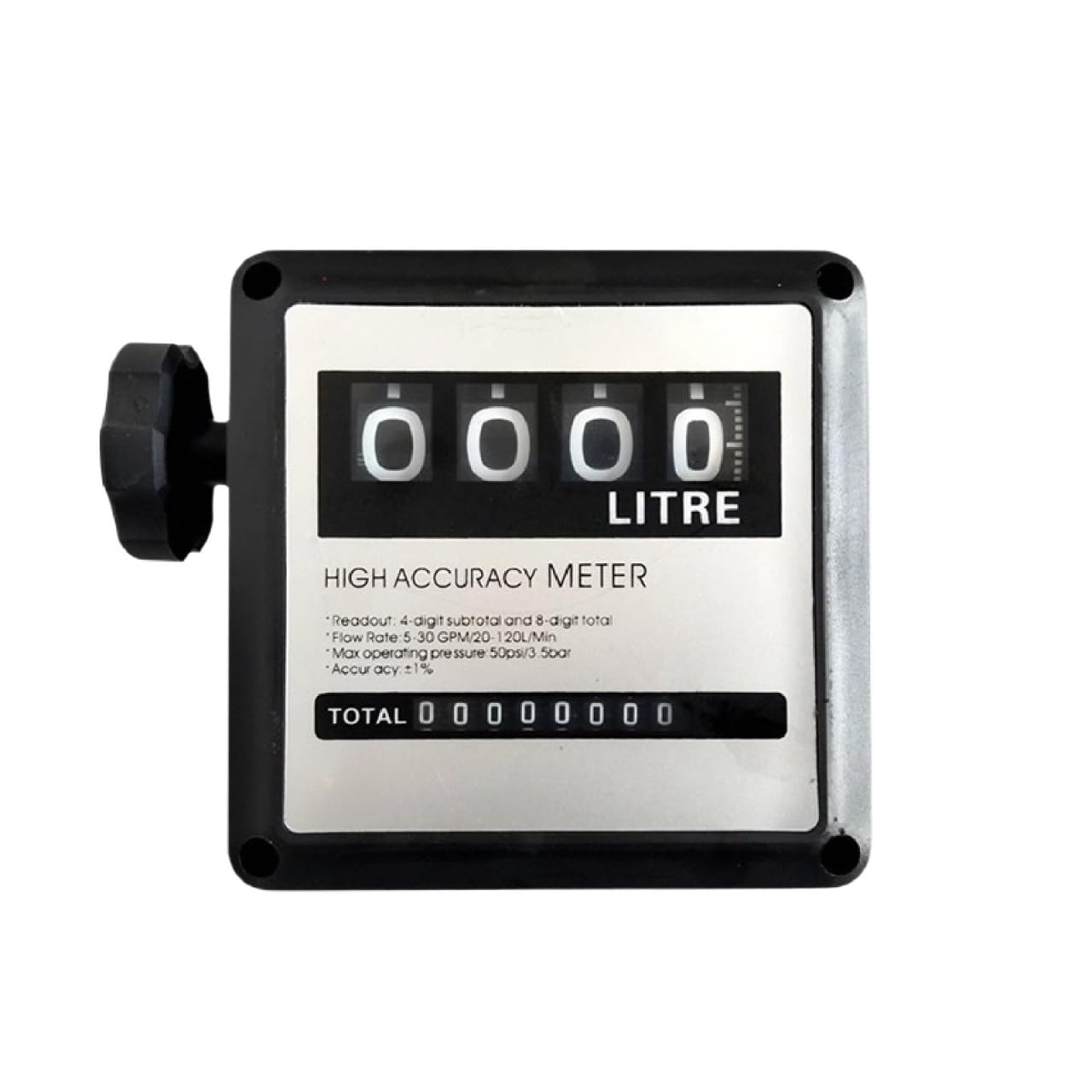 Misuratore di portata del carburante meccanico a 4 cifre, misuratore trasferimento della benzina diesel a spostamento positivo in linea ad alta precisione da 1" a 1,5" Facile da controllare(1inch)