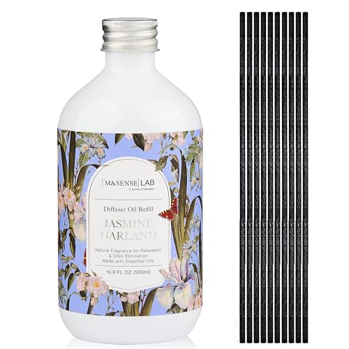 M&SENSE ambientador con difusor y recarga de jazmín y sándalo miniatura 6