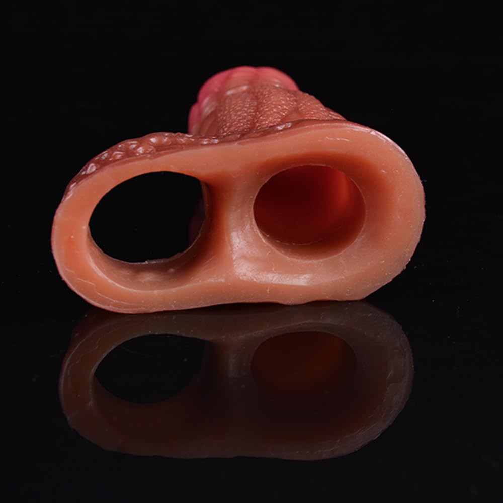 Estensore del pene a forma di mostro, color carne, 17,3 cm, con anello del pene - Accessorio erotico per adulti (adatto per uomini e coppie)
