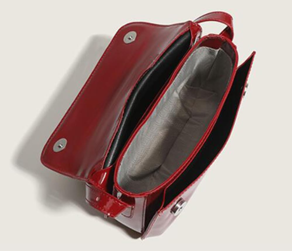 Patent Leather Handbag Shiny Top-handle Purse Mini Shoulder Bag Elegant Evening Clutch for Women | Shiny, Mini, Elegant - Image 6