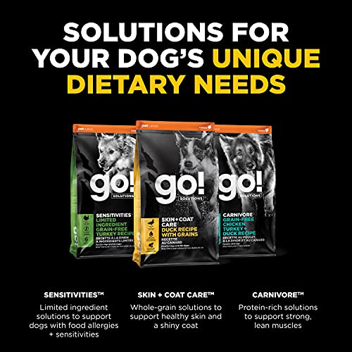 Go! Solutions Skin + Coat Care - Dry Dog Food, 25 Lb - Duck Recipe With Grains For All Life Stages - Complete + Balanced Nutrition For Dogs #TOP5