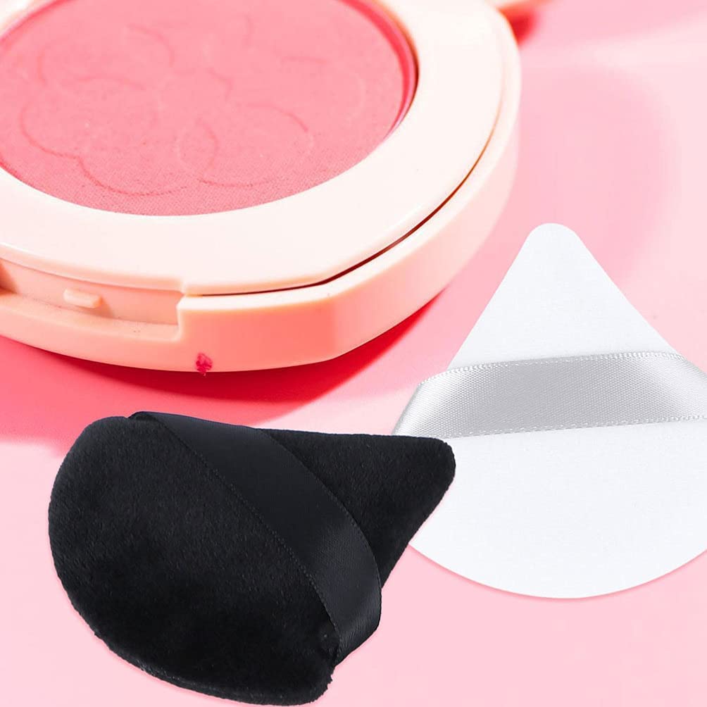 Schwammkissen Puffs, Make-up Schwamm Blender, Foundation Beauty Tool, 10 Stück Puderquaste Gesicht Dreieck Mini Make-up Puder Baumwolle Schwamm für loses Puder Kosmetik Werkzeug schwarz weiß
