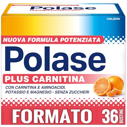 Polase Plus Carnitina, Per Stanchezza e Fatica Fisica, Formula con Carnitina e Aminoacidi, (36 bustine)