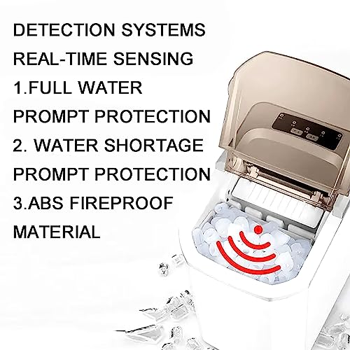 Máquina fabricadora de hielo, dispensador de cubos de hielo, con bajo nivel de ruido, tapa transparente amplia, tamaño ajustable de los cubos, listos en 6-10 minutos, con limpieza automática, para uso doméstico y de oficina miniatura 3