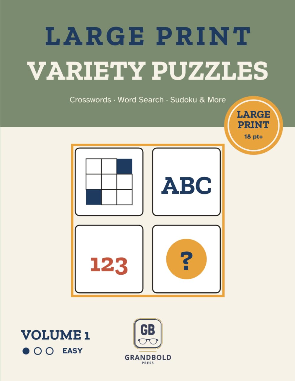 Large Print Variety Puzzles: Crosswords, Word Search, Sudoku & More