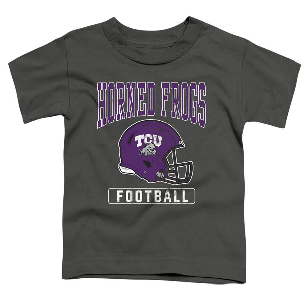 Texas Christian University TCU Official Football Helmet Unisex Toddler T Shirt,Charcoal, 3