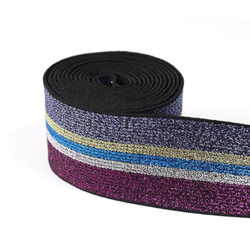 Cloaacsois 5M Glitzer Gummiband Gummibänder Elastische Bänder 40mm Breit