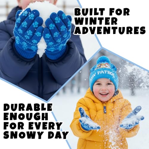 Image of Nickelodeon Paw Patrol Boys Winter Hat and Mitten or Glove Set (Age 2-7)
