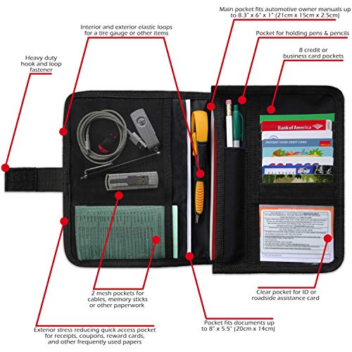 2 Pack Glove Box Compartment Organizer - Car Document Holder - Owner Manual Case Pouch - Vehicle Storage Wallet for Registration & Insurance Card - Premium Auto Paperwork Holder - Log Book included - Thumbnail 6
