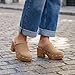 CUSHIONAIRE Guest Platform Clogs for Women, Heeled Faux Wood Mules with Studded Detailing and Memory Foam Footbed for All-Day Comfort, SAND 11W