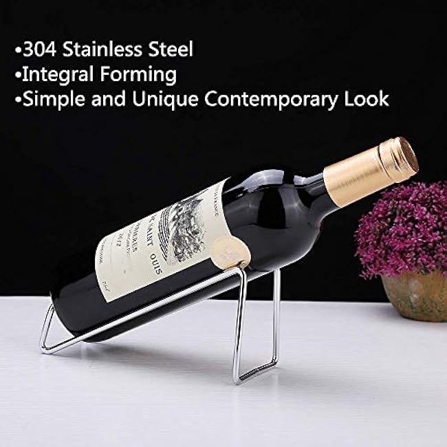 SuproBarware Wine Rack Set of 6- Stainless Steel Single Wine Bottle Holder Rack, Stylish Wine Bottle Organizer Great for Wine Lovers