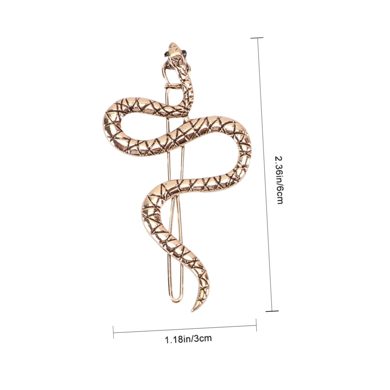 Healeved Pinzas Pelo en Forma de Serpiente Doradas de Aleación, 6 Piezas, Diseño Vintage y Sencillo, Fáciles de Abrir y Cerrar para Uso Diario y Fiestas