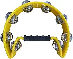 Pandeirola Pandeiro Meia Lua Cajon Percussão (AMARELO)