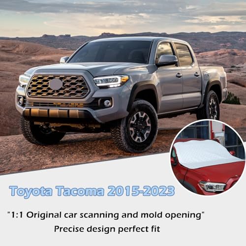 Image of Windshield Snow Cover Compatible with Toyota Tacoma 2015-2020-2021-2023, Best for Ice, Frost & Snow Removal - All Weather Winter & Summer Front Window Automotive Covers Sun & Snow-Shade Accessories