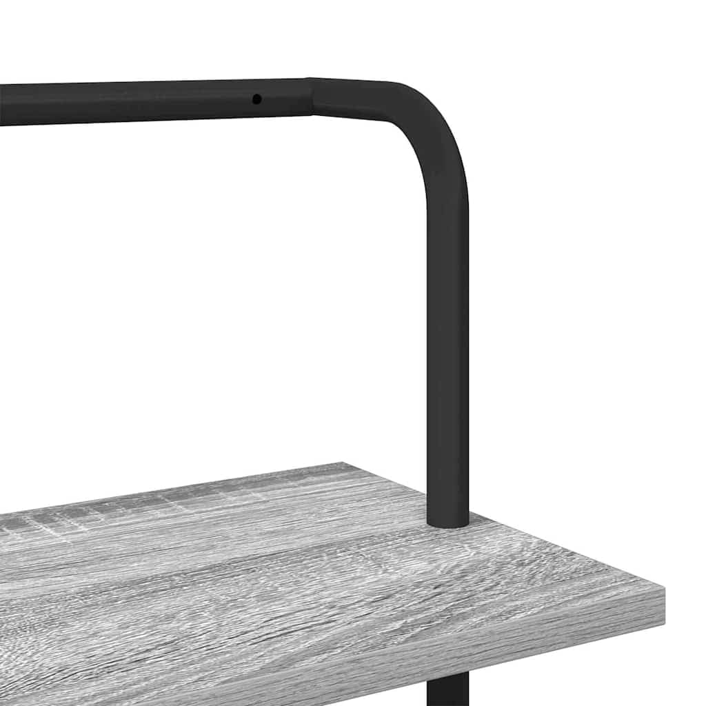 Estantería gris Sonoma 60 x 24 x 203 cm, material de madera, estantería de pie con mucho espacio de almacenamiento, estantería moderna para salón, oficina, dormitorio, montaje en pared