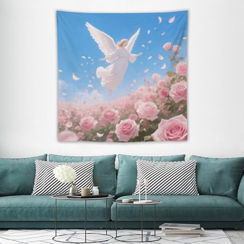 Tapisserie murale bohème ange pour salon et chambre vintage