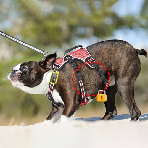 Image of HEELE Dog Harness, Escape Proof Dog Harness, Release on Neck, No Pull Reflective Adjustable Vest with Durable Handle, Dog Harness for Outdoor Training Walking, Dog Harness for Small /Active Dogs, S