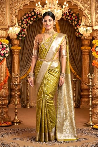 Image of Sree Kumaran Women's Handloom Kanchipuram Silk Saree With Blouse