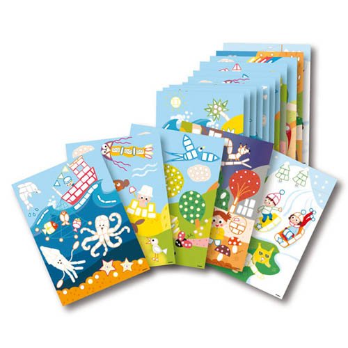 PlayMais Classic Riesen Wandbild Landschaften, 28 DIN A3 Landschaftskarten...