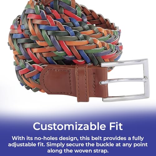 SAGEFINDS Colorful Braided Belt, Women’s Woven Vegan Leather Belt, Casual Style, Adjustable Fit4