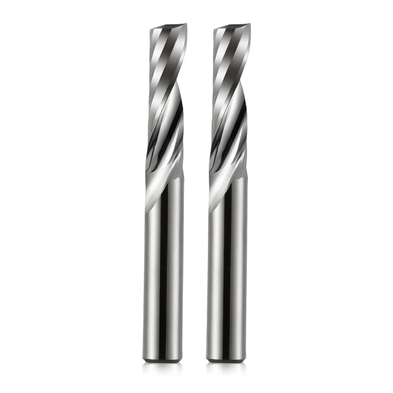2 Pack Solid Carbide Single Flute End Mill 6mm Shank, Upcut CNC Spiral Router Bit O Flute Milling Cutter for Wood Plastic Acrylic PVC MDF(6x22x50mm)