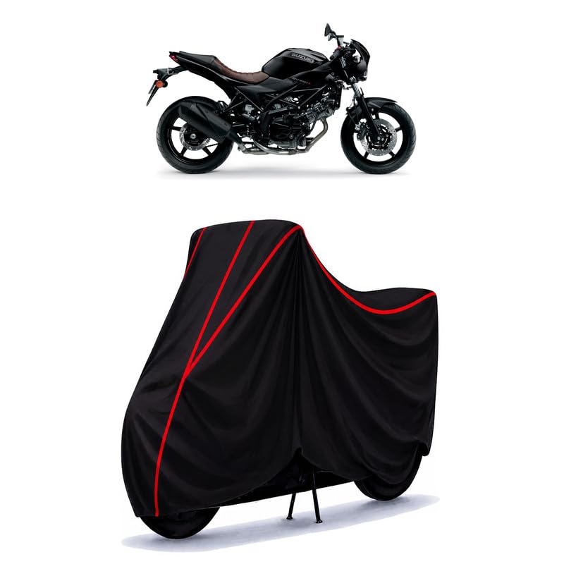 Image of Suzuki SV 650 Water Resistant Bike Cover for All Motorcycles & Rain | Heavy Duty Taffeta Fabric | UV Protection, Dustproof, Scratchproof | All Weather Two Wheeler Body Cover with Elastic Bottom