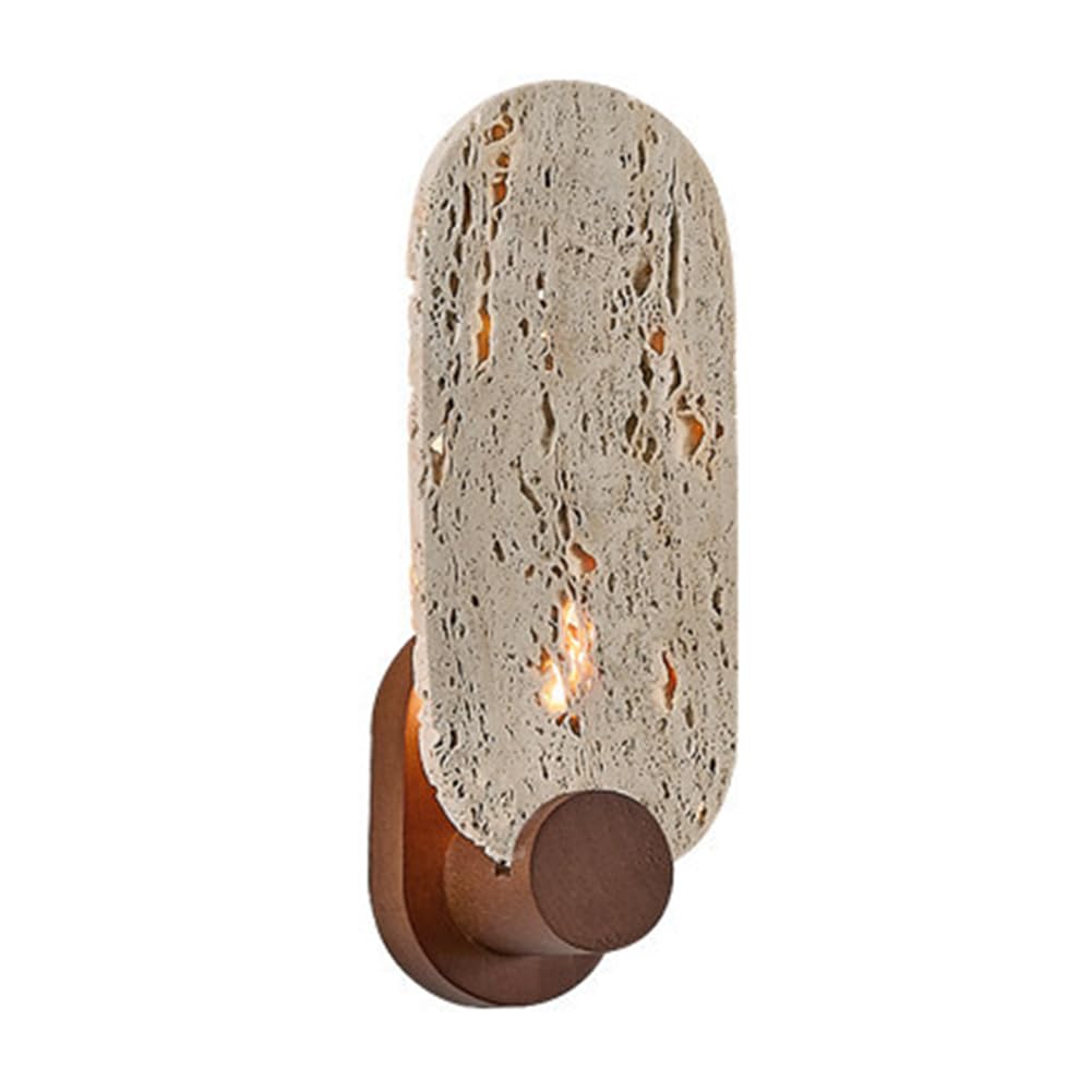 OZBMA Bedroom Wall Lights Japanese Retro Style Sconces Lighting Headboard Lamp Bathroom Mirror Sconce Natural Stone for Kitchen Living Room Workshop