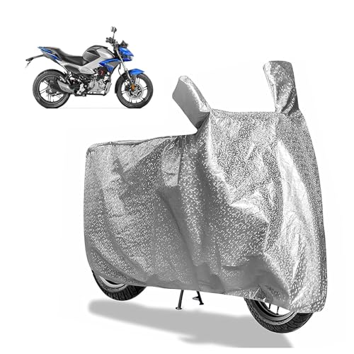 Image of Sulfar Bike Cover for Hero MotoCorp Hunk 440 SX (Performance) | Waterproof, Dustproof & UV Protected | All Weather Two Wheeler Cover (Silver) New 2026 Variants