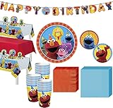 Party City Sesame Street Kids Birthday Party Supplies for 24 Guests, Includes Table Covers, Favor...