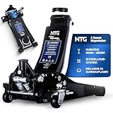 NTG HYDRAULISCHER WAGENHEBER 3T – Wagenheber Hydraulisch mit Doppelkolben & Schnellhub, 85–485 mm Hubhöhe – Rangierwagenheber inkl. 2 Gummiauflagen für PKW & SUV
