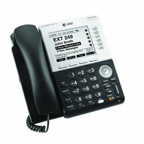 AT&T SB67030 Synapse Corded Deskset - DECT 6.0 Technology - 1.9GHz Corded Phone - Black, Silver