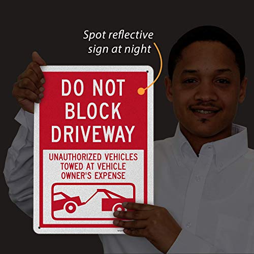 Panneau Do Not Block Driveway signalisation extérieure stationnement - 5