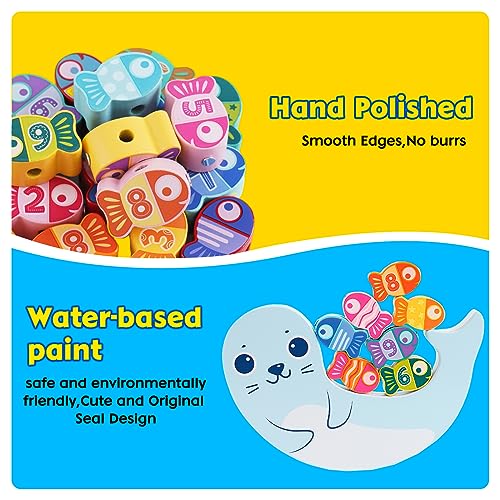 Nukdey Giochi di Pesca in Legno per Bambini 3D