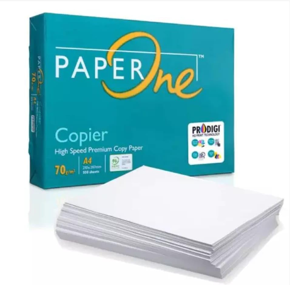 Image of Paper One | A4 Size | 70 GSM | 200 Sheets | White Paper, | For Laserjet & Inkjet Printer | Fast Drying | Both Side Print | Eco Friendly | ColorLok (Pack of 1) |