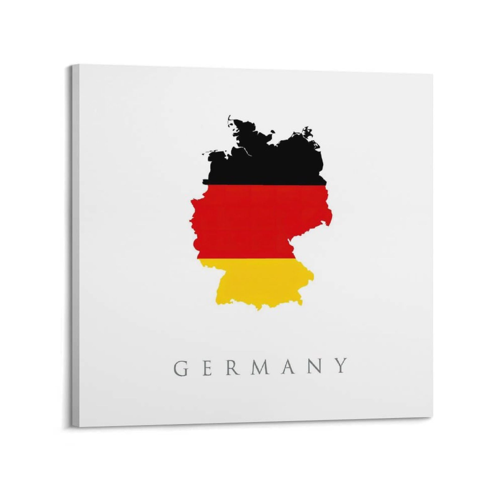 Poster de carte de voyage d'Europe et d'Allemagne - Impression sur toile - Décoration murale moderne pour chambre à coucher - 60 x 60 cm