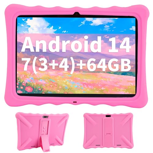 Veidoo Tableta para niños – Pantalla IPS para el Cuidado de los Ojos de 10.1 Pulgadas, 7 GB (3+4) de RAM, 64 GB de ROM, 512 GB Ampliable, cámara Dual, WiFi 6, Tableta de Control Parental Octa Core