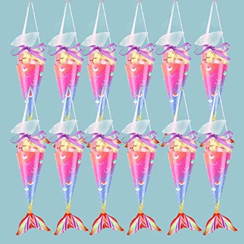 WMHA Mermaid Tail Candy Box Paper Candy Bags Popcorn Boxes Mermaid ...