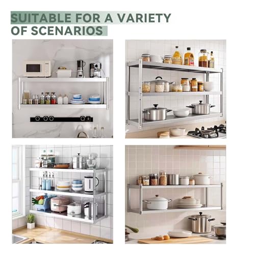 Étagère de rangement murale pour micro-ondes et casseroles de cuisine - 8
