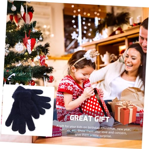 PartyKindom Kids Winter Soft Knit Gloves Warm Wool Mittens for Boys and Girls Soft Comfortable for Cold Weather2