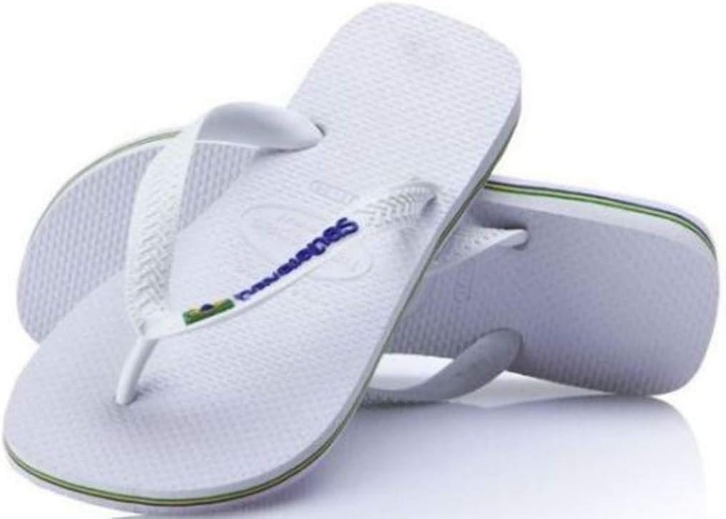 Havaianas Unisex's Brasil Logo Flip Flops 12 UK White(white)