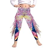 Girls Mermaid Leggings Green Purple Fish Scales Yoga Pants Halloween Costume Tights Mermaids Birthday Party Outfit
