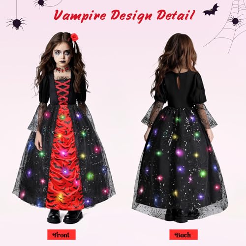 Disfraz de Vampiro con luces para niñas 10-12 años miniatura 4