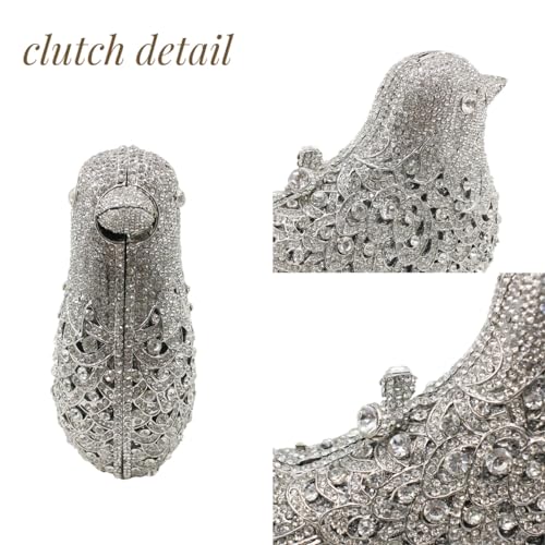 Image of Rhinestone Bird Clutch Purse Women's Full Crystal Evening Bag for Wedding Party Handbag
