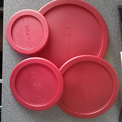 Anchor Hocking Replacement Lids 1x7cup,1x4cup,1x2cup,1x1cup, red Round lid - Image 2