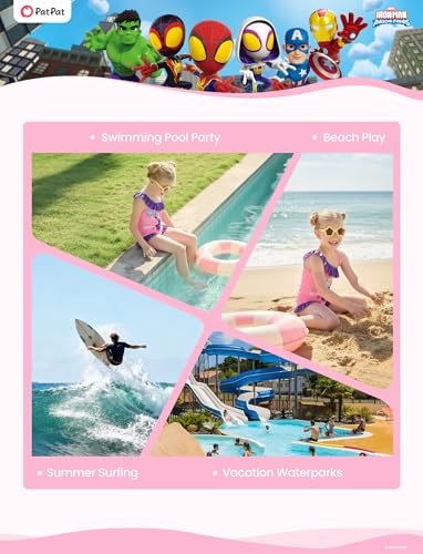 Image of Disney Stitch Frozen Marvel Minnie Mouse Girls Swimsuits Ruffle One Piece Bathing Suits UPF 50 Swimwear Quick Dry Size 2-13Y